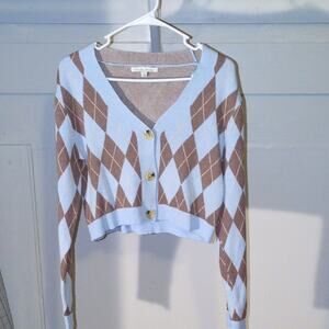 Haute Monde Blue and Brown Skirt Set